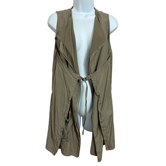 Generra Women’s Taupe Top Size Small Layering Long Sleeveless Blouse Boho - Picture 4 of 7